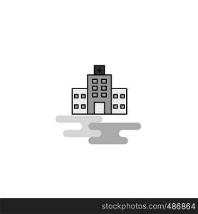Hospital Web Icon. Flat Line Filled Gray Icon Vector