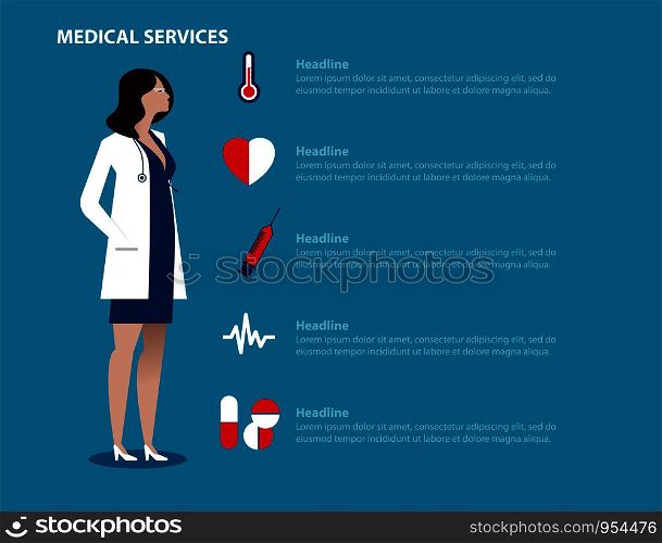 Hospital workers. Concept medical vector illustration. banner and template