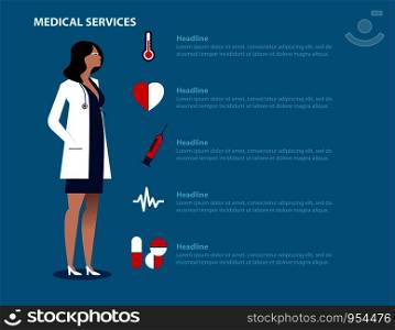Hospital workers. Concept medical vector illustration. banner and template