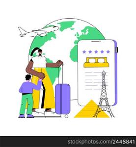 Hospitality and travel clubs abstract concept vector illustration. Travelers community, homestay arrangement, social networking leasure and holiday, catering service, lifestyle abstract metaphor.. Hospitality and travel clubs abstract concept vector illustration.