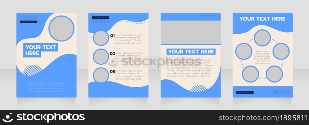 Hospitality industry info blank brochure layout design. Vertical poster template set with empty copy space for text. Premade corporate reports collection. Editable flyer paper pages. Hospitality industry info blank brochure layout design