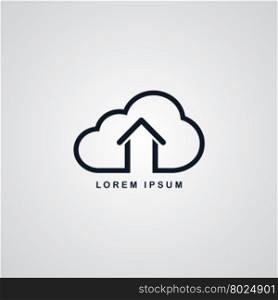 host cloud theme. host cloud home theme vector art illustration
