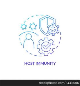 Host immunity blue gradient concept icon. Immune system. Pandemic preparedness preclinical research abstract idea thin line illustration. Isolated outline drawing. Myriad Pro-Bold fonts used. Host immunity blue gradient concept icon