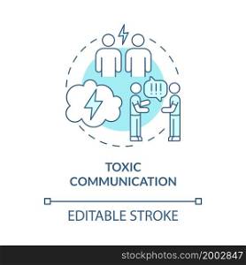 Hostile communication concept icon. Negative emotions expression. Aggressive partner. Constant accusing abstract idea thin line illustration. Vector isolated outline color drawing. Editable stroke. Hostile communication concept icon