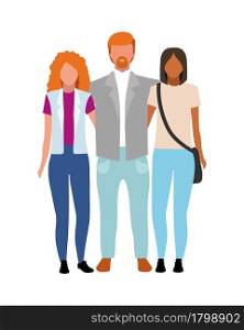 Hosting foreign exchange student semi flat color vector characters. Full body people on white. Living with host family isolated modern cartoon style illustration for graphic design and animation. Hosting foreign exchange student semi flat color vector characters