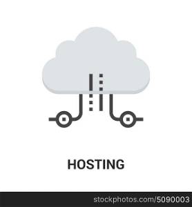 hosting icon concept. Modern flat vector illustration icon design concept. Icon for mobile and web graphics. Flat symbol, logo creative concept. Simple and clean flat pictogram, 64X64 pixel perfect