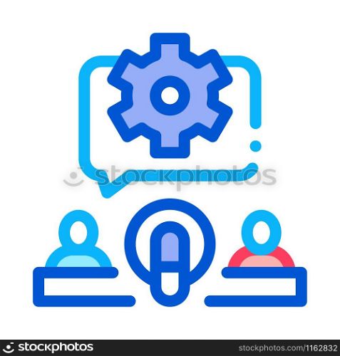 Hosts Microphone Gear Icon Vector. Outline Hosts Microphone Gear Sign. Isolated Contour Symbol Illustration. Hosts Microphone Gear Icon Outline Illustration