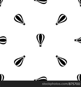 Hot air ballon pattern repeat seamless in black color for any design. Vector geometric illustration. Hot air ballon pattern seamless black