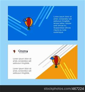 Hot air balloon abstract corporate business banner template, horizontal advertising business banner.