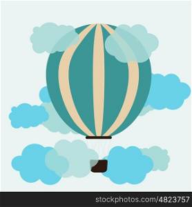Hot Air Balloon and Clouds