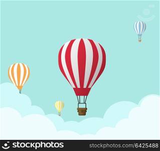 Hot Air Balloon and Clouds