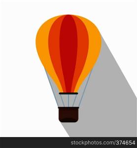 Hot air balloon icon. Flat illustration of baloon vector icon for web design. Hot air balloon icon, flat style