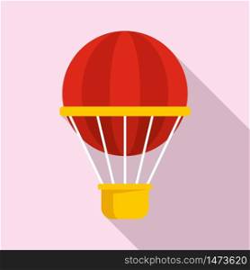 Hot air balloon icon. Flat illustration of hot air balloon vector icon for web design. Hot air balloon icon, flat style