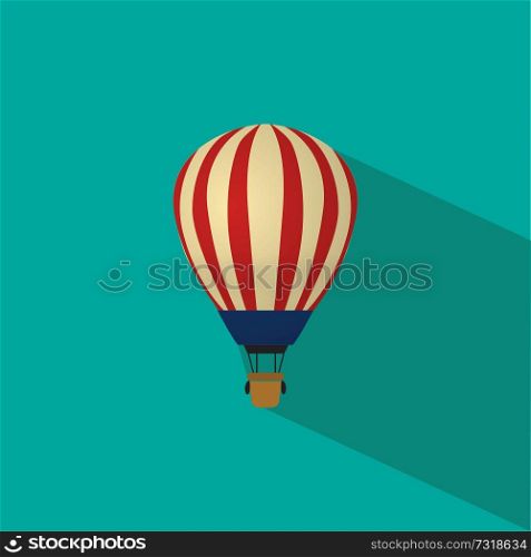 Hot air balloon icon. Flat style vector illustrations with shadows.