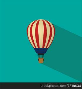 Hot air balloon icon. Flat style vector illustrations with shadows.