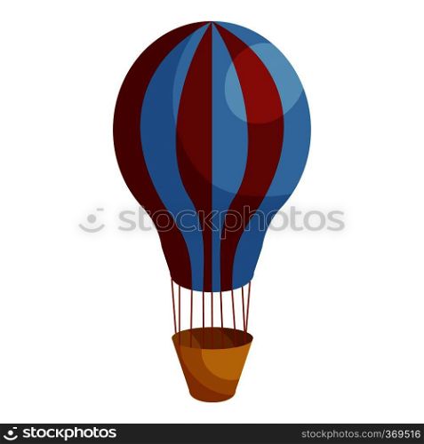Hot air balloon icon in cartoon style isolated on white background vector illustration. Hot air balloon icon, cartoon style