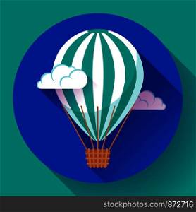 hot air balloon icon in the sky clouds vector.. hot air balloon icon in the sky vector