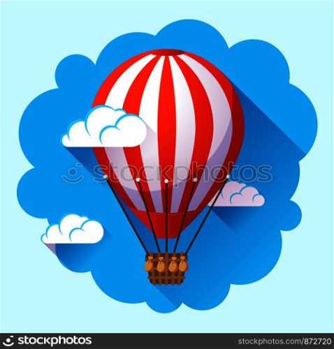 hot air balloon icon in the sky clouds vector.. hot air balloon icon in the sky vector