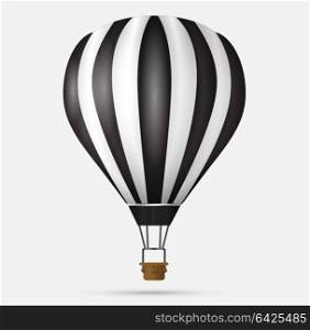 Hot air balloon icon, modern minimal flat design style symbol. Vector illustration, silhouette