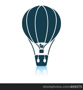 Hot air balloon icon. Shadow reflection design. Vector illustration.