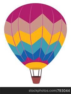 Hot air balloon, illustration, vector on white background.