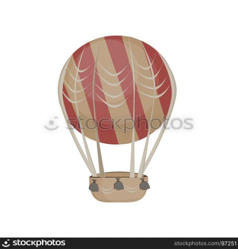Hot air balloon in the sky icon. Flat cartoon design. Vector illustration cloud isolated