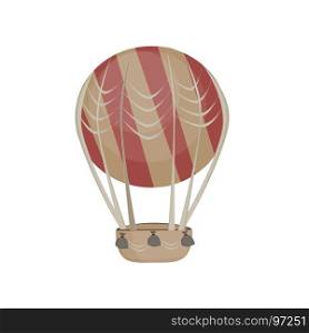 Hot air balloon in the sky icon. Flat cartoon design. Vector illustration cloud isolated