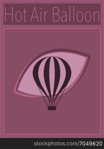 Hot Air Balloon Minimal Design Vector Art Illustration