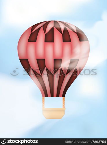 Hot Air Balloon up in the Sky. Gradient Mesh Clouds Overlay. Clipping Maks used.