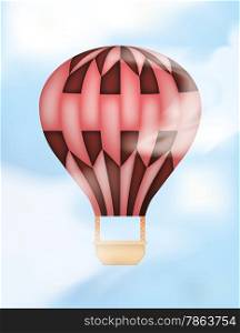 Hot Air Balloon up in the Sky. Gradient Mesh Clouds Overlay. Clipping Maks used.