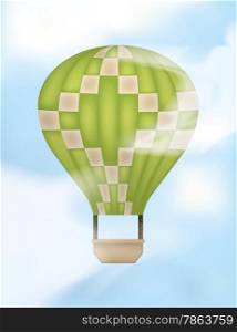 Hot Air Balloon up in the Sky. Gradient Mesh Clouds Overlay. Clipping Maks used.
