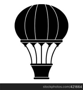 Hot air balloon with basket icon. Simple illustration of hot air balloon with basket vector icon for web. Hot air balloon with basket icon, simple style