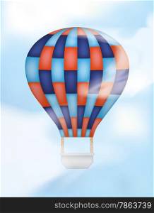 Hot Air Balloon with Blue and Red