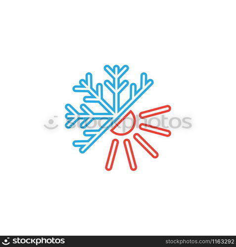 Hot and cold icon graphic design template