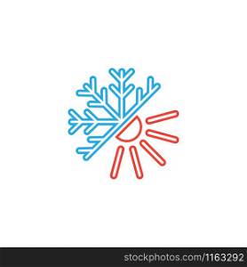 Hot and cold icon graphic design template
