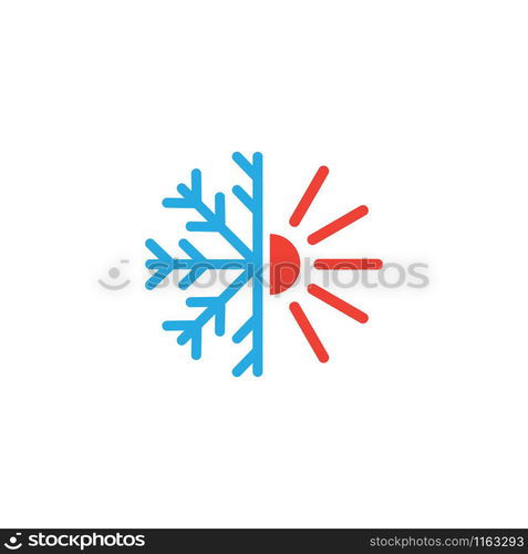 Hot and cold icon graphic design template