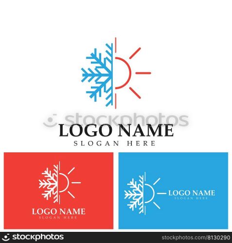 Hot and cold icon graphic design template