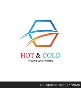hot and cold logo illustration design template