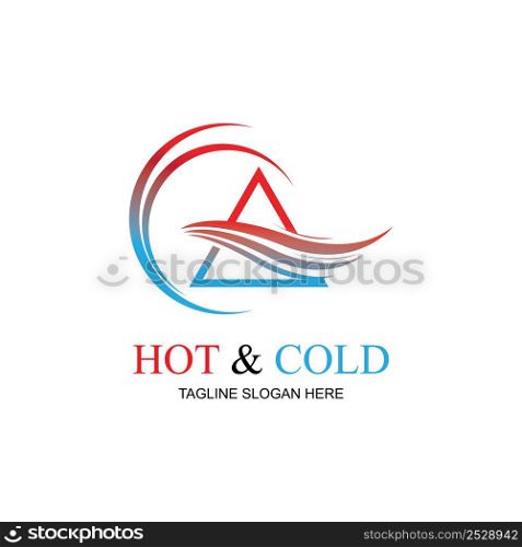 hot and cold logo illustration design template