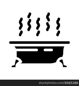 hot bath glyph icon vector. hot bath sign. isolated symbol illustration. hot bath glyph icon vector illustration
