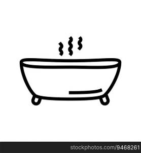 hot bath line icon vector. hot bath sign. isolated contour symbol black illustration. hot bath line icon vector illustration