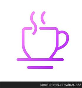 Hot beverage pixel perfect gradient linear ui icon. Morning tea. Calming and refreshing drink. Line color user interface symbol. Modern style pictogram. Vector isolated outline illustration. Hot beverage pixel perfect gradient linear ui icon