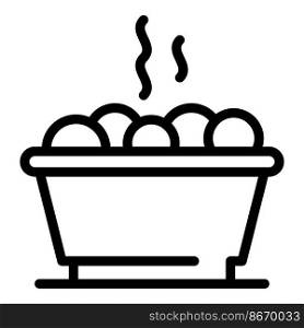 Hot cereal food icon outline vector. Milk bowl. Muesli fruit. Hot cereal food icon outline vector. Milk bowl