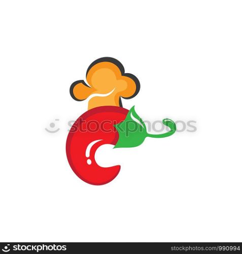 Hot chili logo vector icon illustration