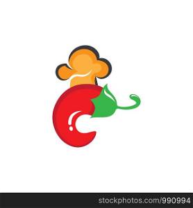 Hot chili logo vector icon illustration