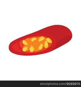 Hot chili pepper one red. Icon for spicy food and seasoning.