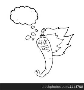 hot chilli pepper freehand drawn thought bubble cartoon