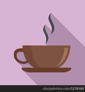 Hot coffee cup icon. Flat illustration of hot coffee cup vector icon for web design. Hot coffee cup icon, flat style