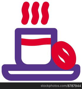 Hot coffee cup line vector icon