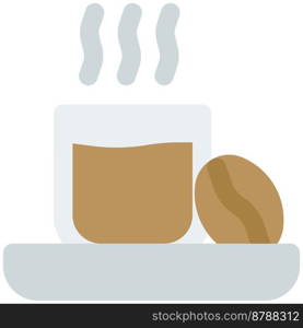 Hot coffee cup line vector icon